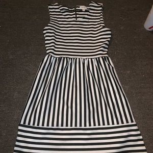 Black and white striped dress